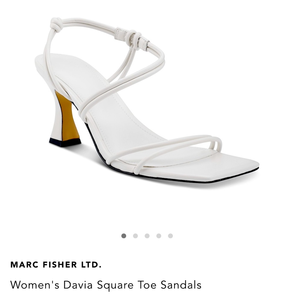 Marc Fisher’s davia sandals in white 🤍